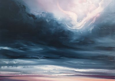 Lake Mithrim 120cm x 40cm oil on wood - £1925 +vat