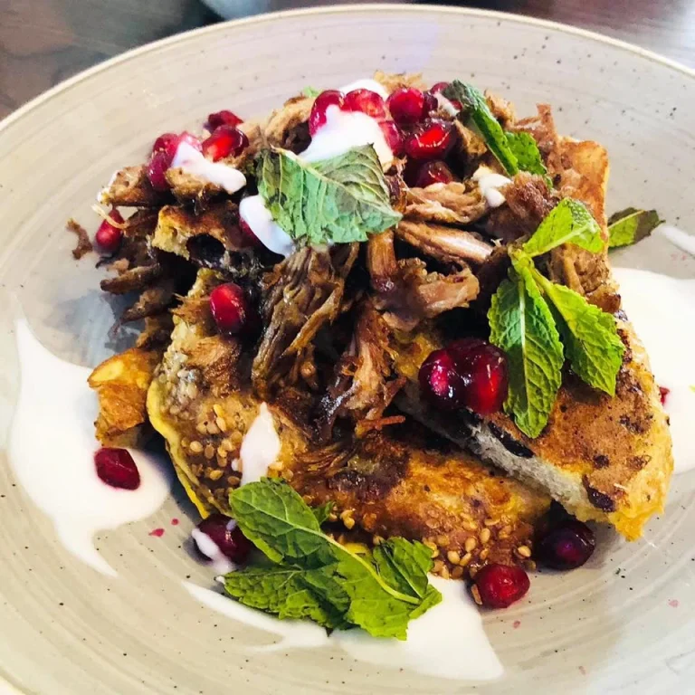 crispy lambs neck fruity toast